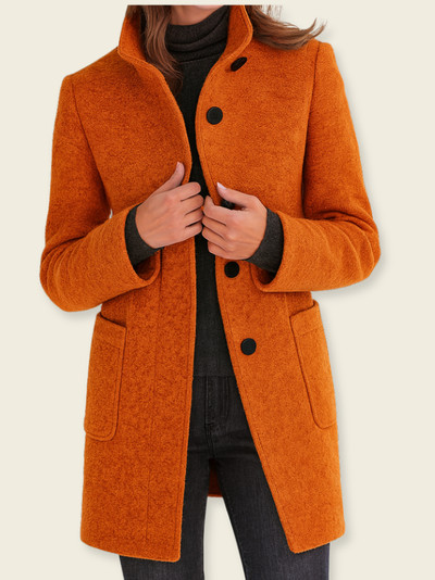 Elena™ | Cappotto di Lana con Collo Alto