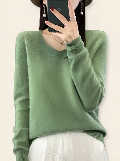 Beatrice™ | Maglione in Lana Merino con Scollo a V