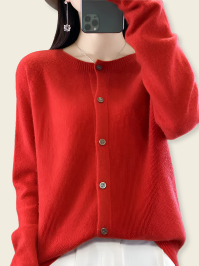 Bianca™ | Cardigan in Lana Merino con Bottoni