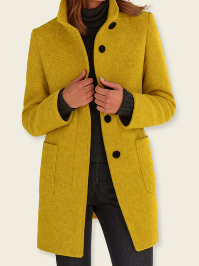 Elena™ | Cappotto di Lana con Collo Alto