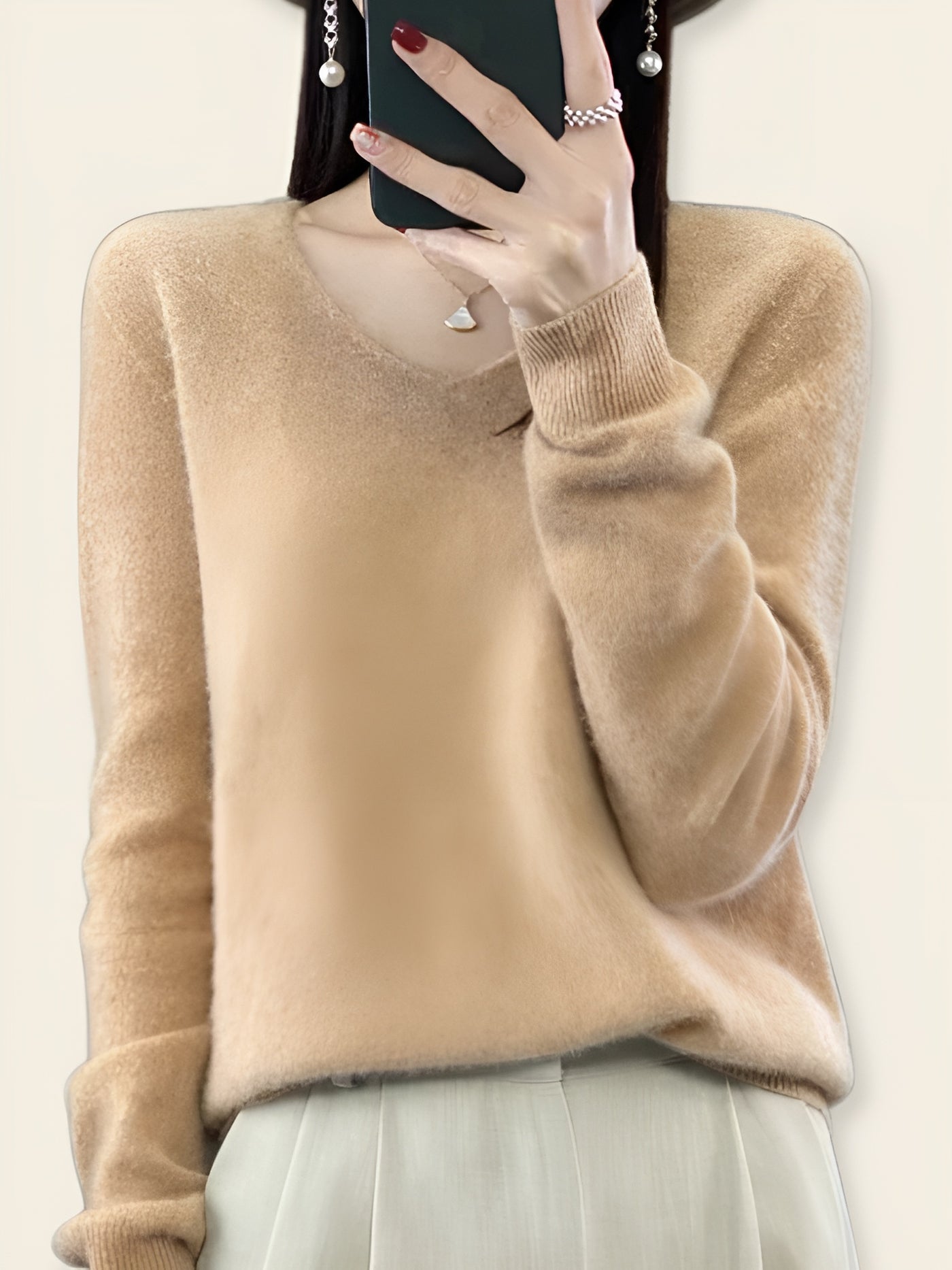 Beatrice™ | Maglione in Lana Merino con Scollo a V