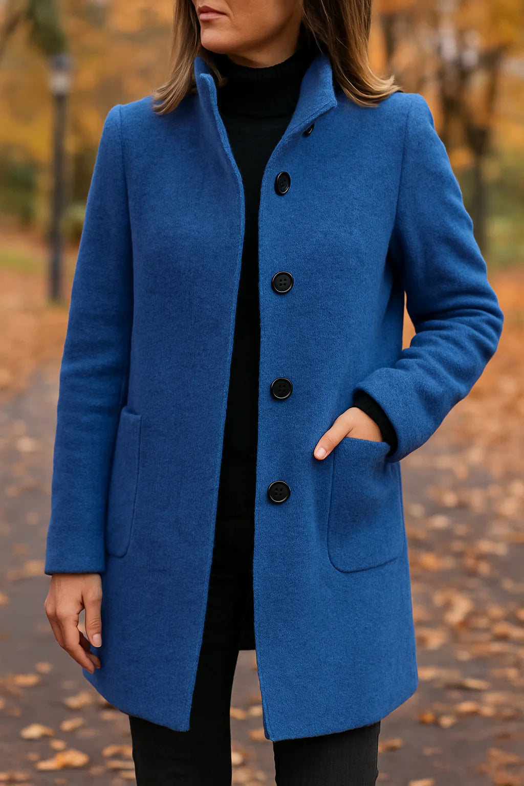 Elena™ | Cappotto di Lana con Collo Alto