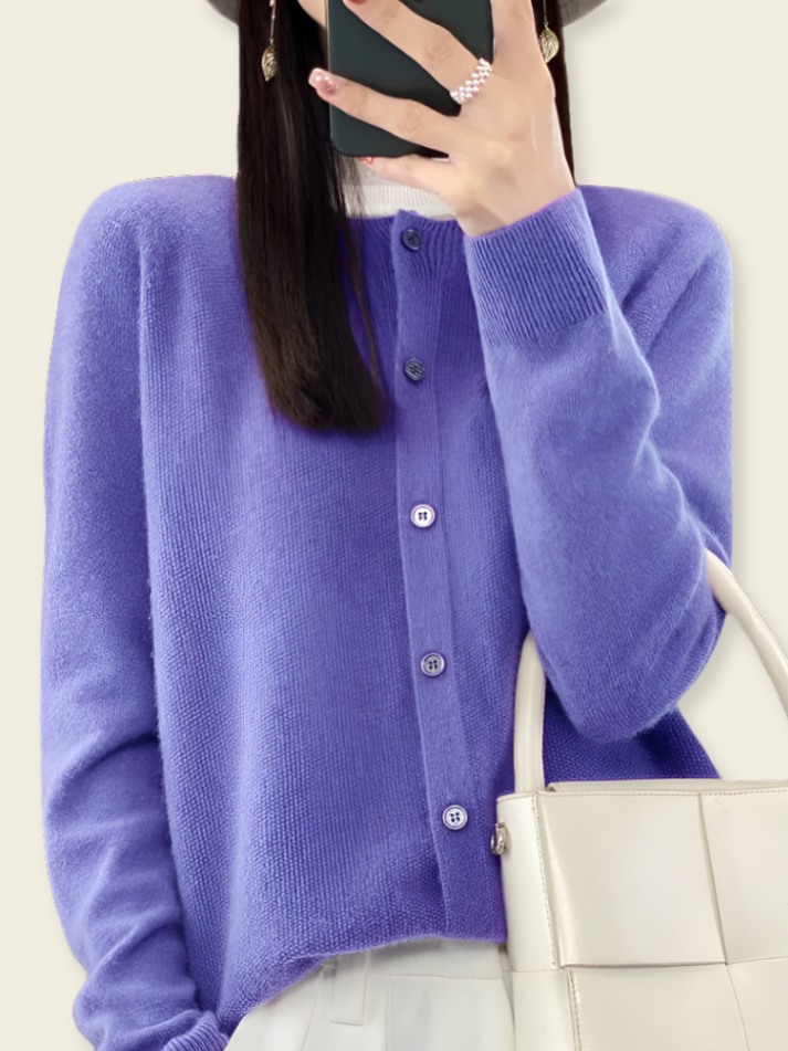 Bianca™ | Cardigan in Lana Merino con Bottoni