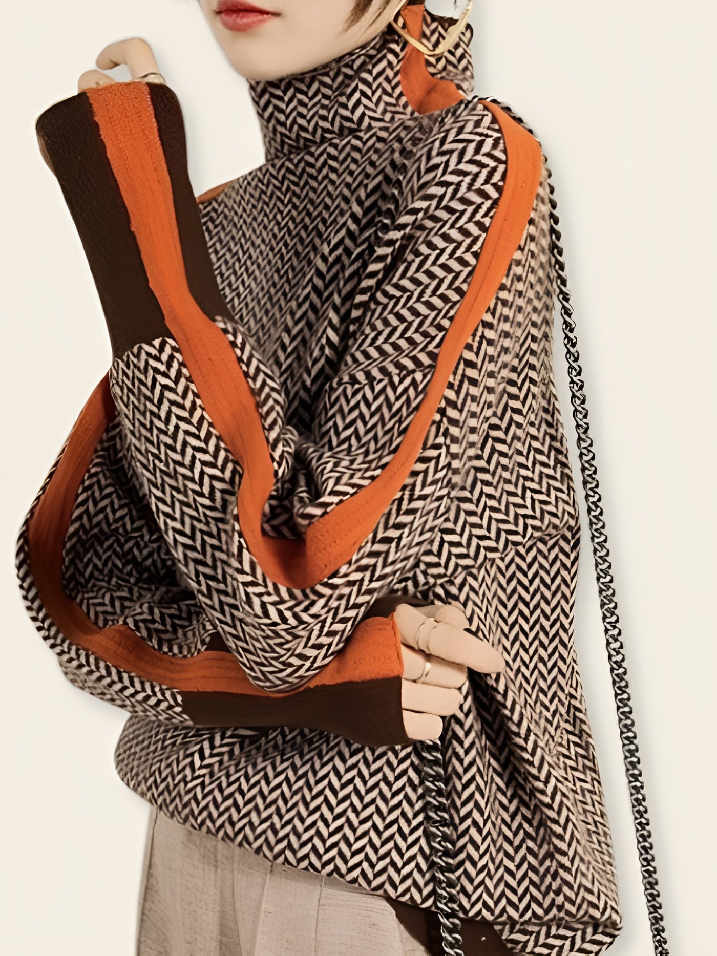 Livia™ | Maglione a Maglia con Colori a Contrasto