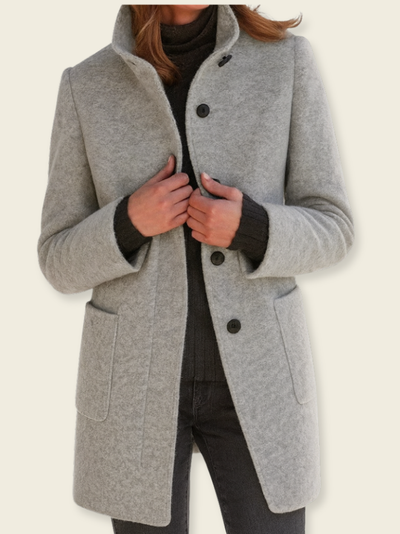Elena™ | Cappotto di Lana con Collo Alto