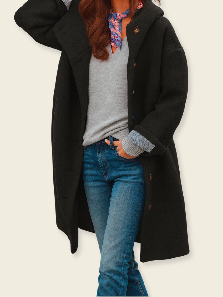 Stella™ | Cappotto di Lana con Cappuccio