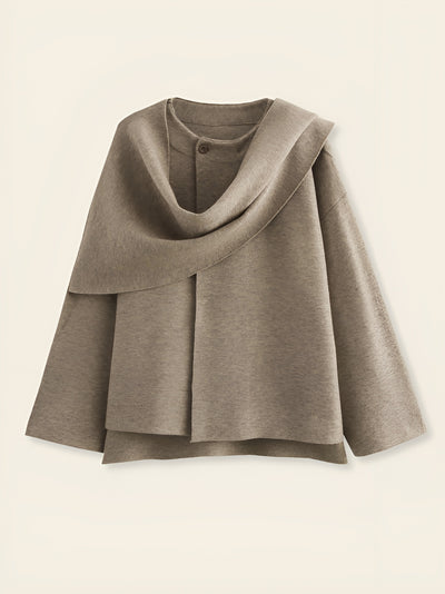 Allegra™ | Cappotto Oversize con Sciarpa in Lana
