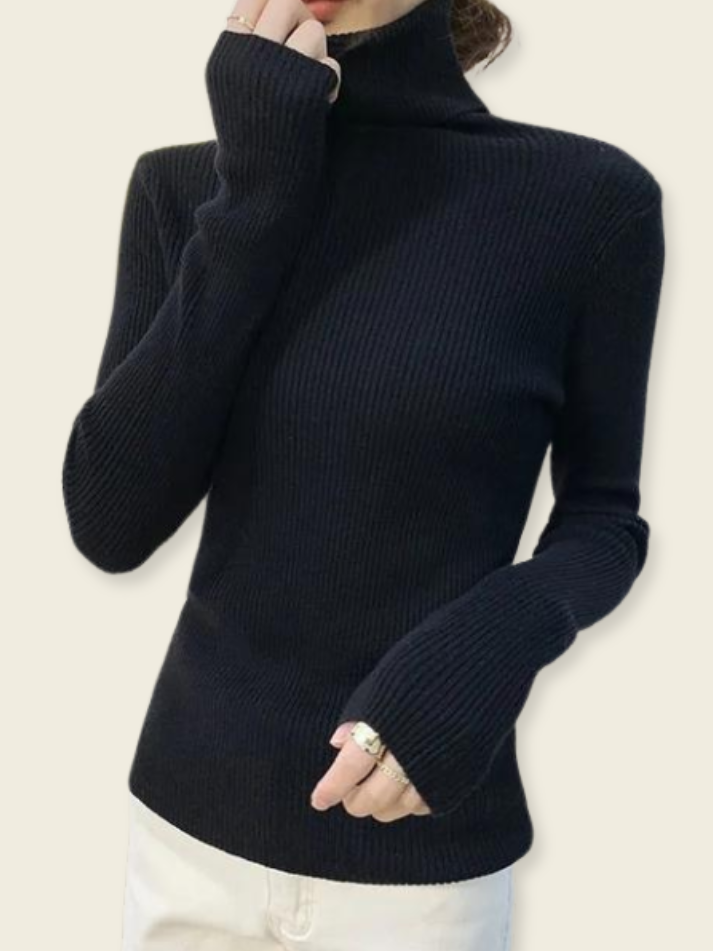 Valentina™ | Maglione a Collo Alto a Coste