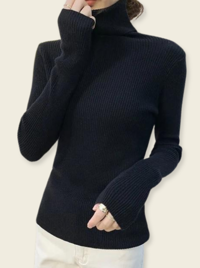 Valentina™ | Maglione a Collo Alto a Coste