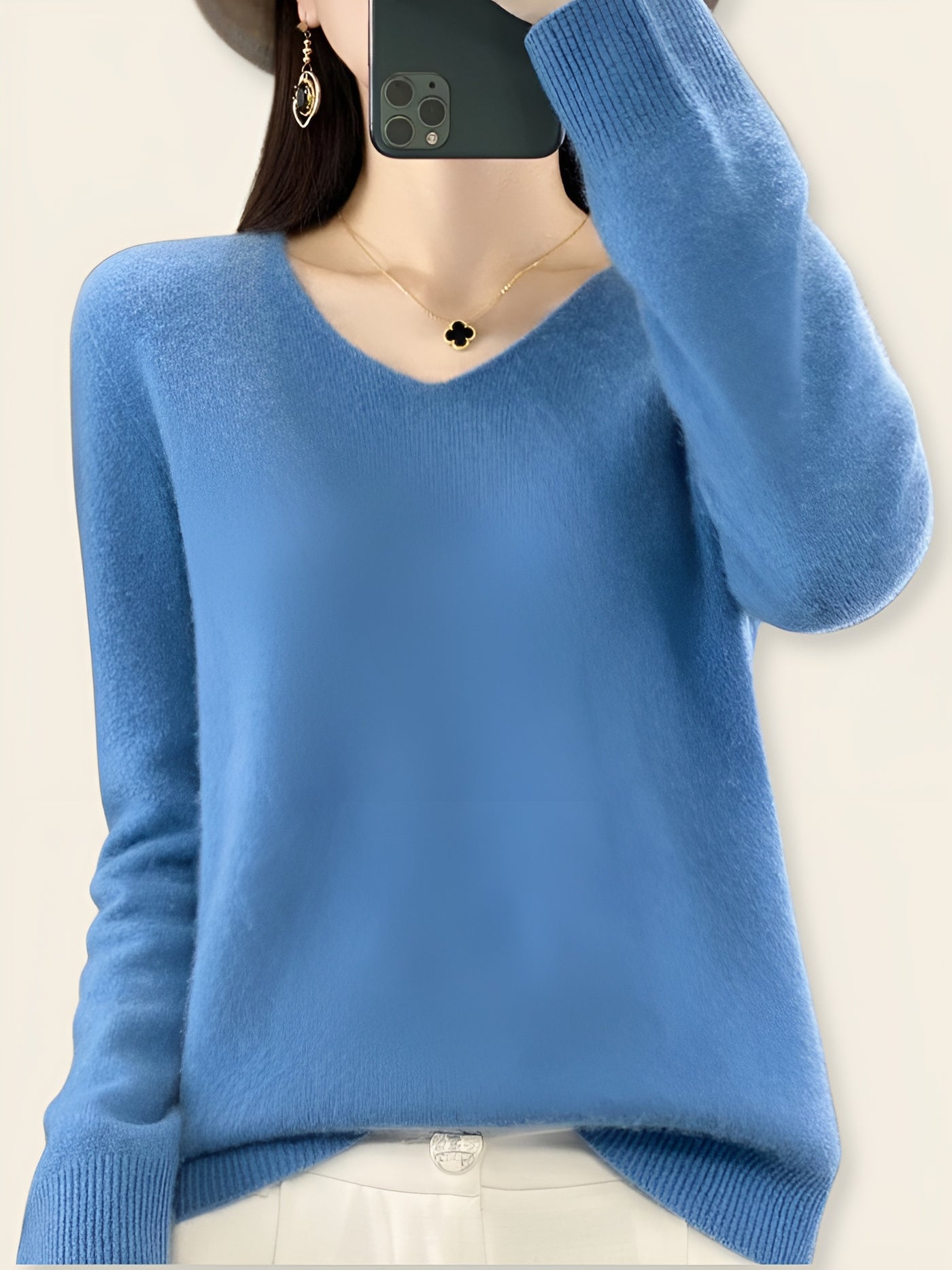 Beatrice™ | Maglione in Lana Merino con Scollo a V