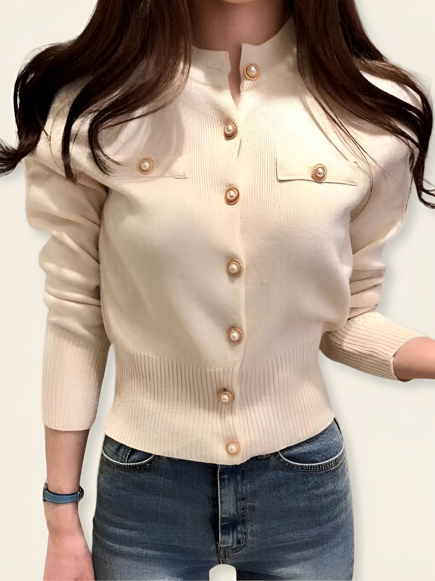 Sofia™ | Cardigan Corto con Spalle a Sbuffo