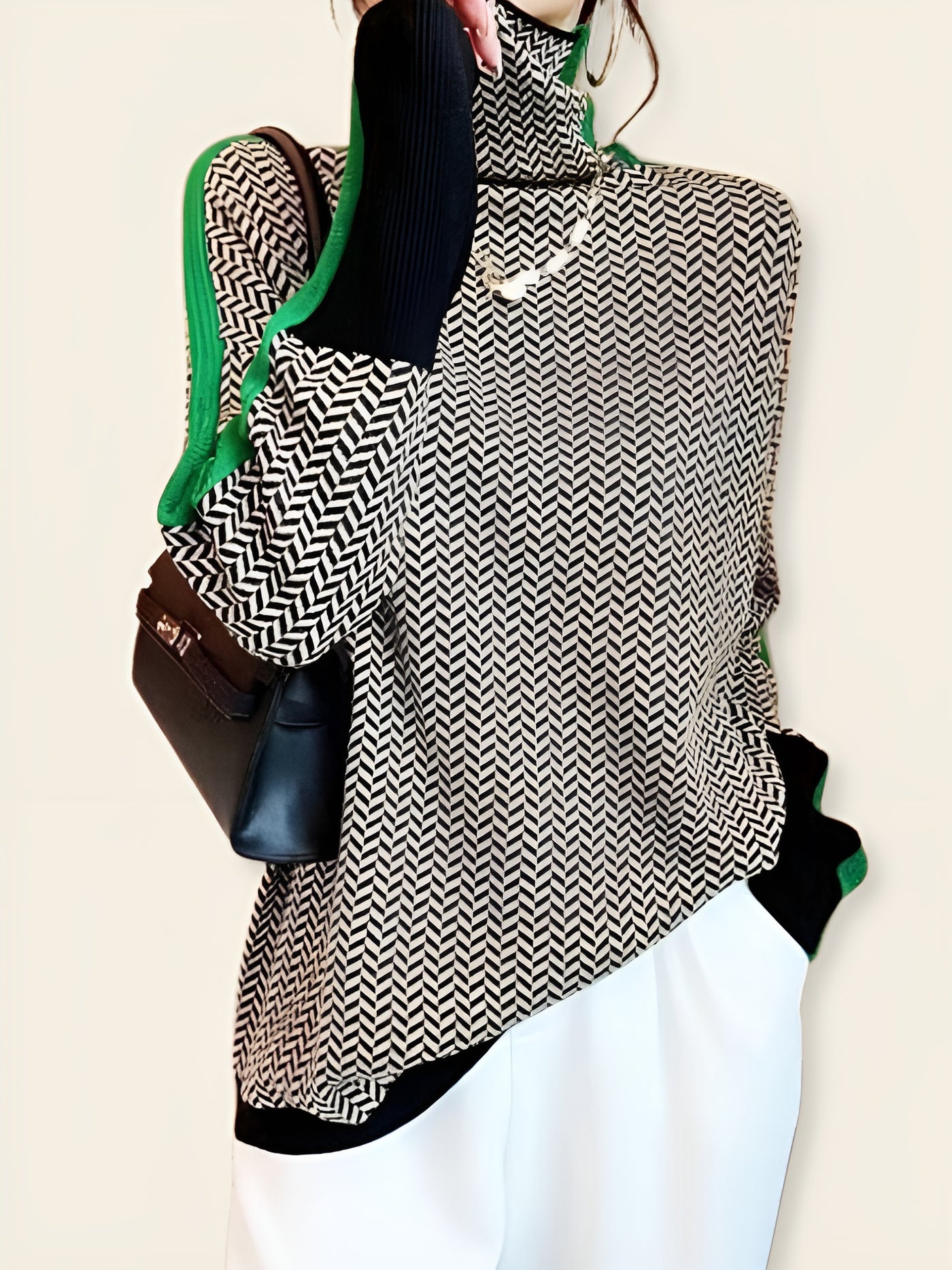 Livia™ | Maglione a Maglia con Colori a Contrasto