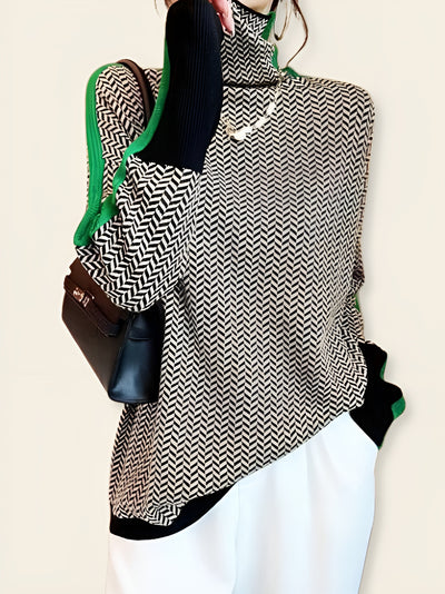 Livia™ | Maglione a Maglia con Colori a Contrasto