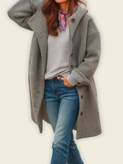 Stella™ | Cappotto di Lana con Cappuccio