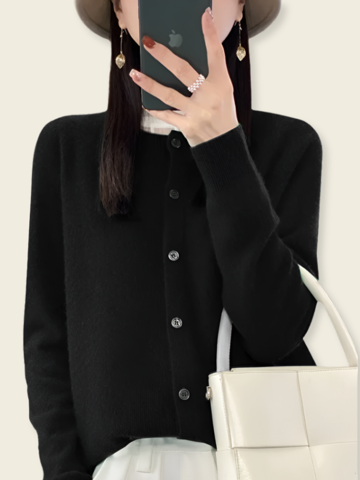 Bianca™ | Cardigan in Lana Merino con Bottoni