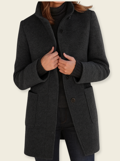Elena™ | Cappotto di Lana con Collo Alto
