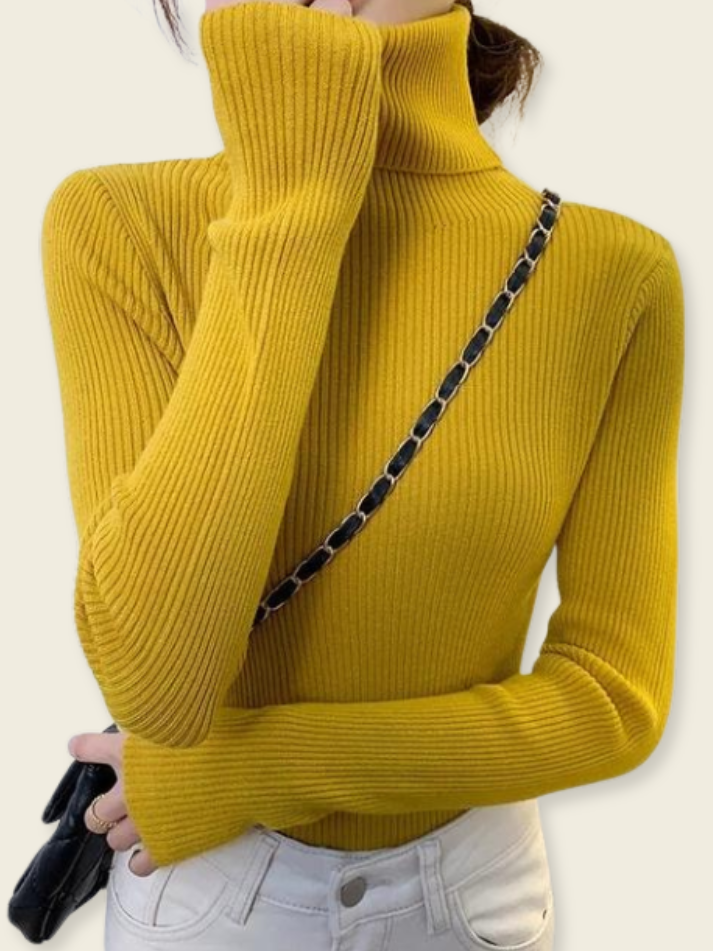 Valentina™ | Maglione a Collo Alto a Coste