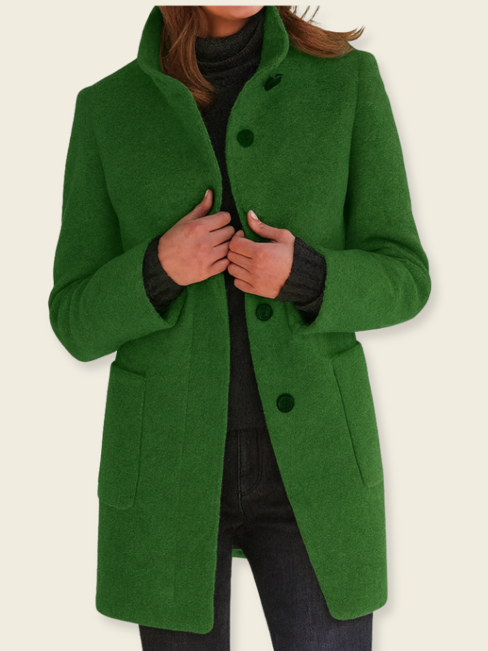 Elena™ | Cappotto di Lana con Collo Alto