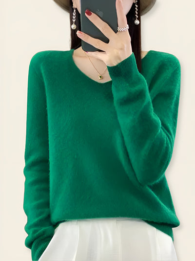 Beatrice™ | Maglione in Lana Merino con Scollo a V
