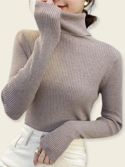 Valentina™ | Maglione a Collo Alto a Coste