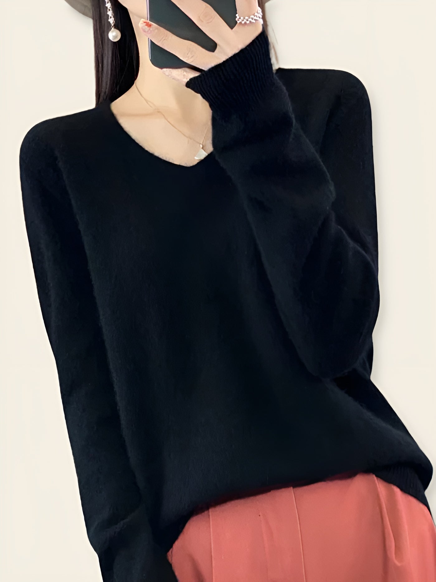 Beatrice™ | Maglione in Lana Merino con Scollo a V