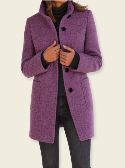 Elena™ | Cappotto di Lana con Collo Alto