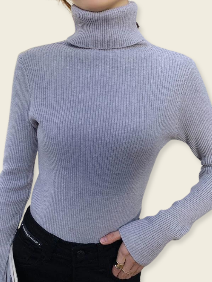 Valentina™ | Maglione a Collo Alto a Coste