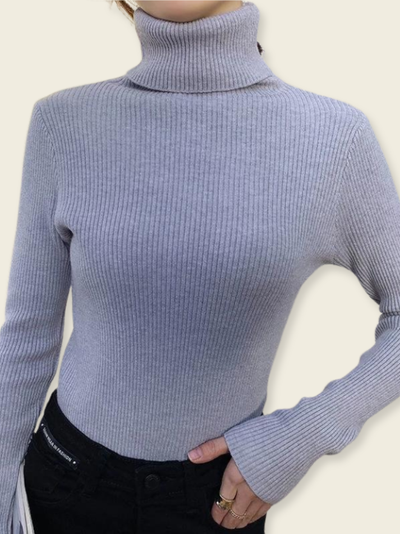 Valentina™ | Maglione a Collo Alto a Coste