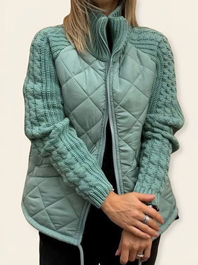 Rosa™ | Giacca Trapuntata con Maniche a Maglia