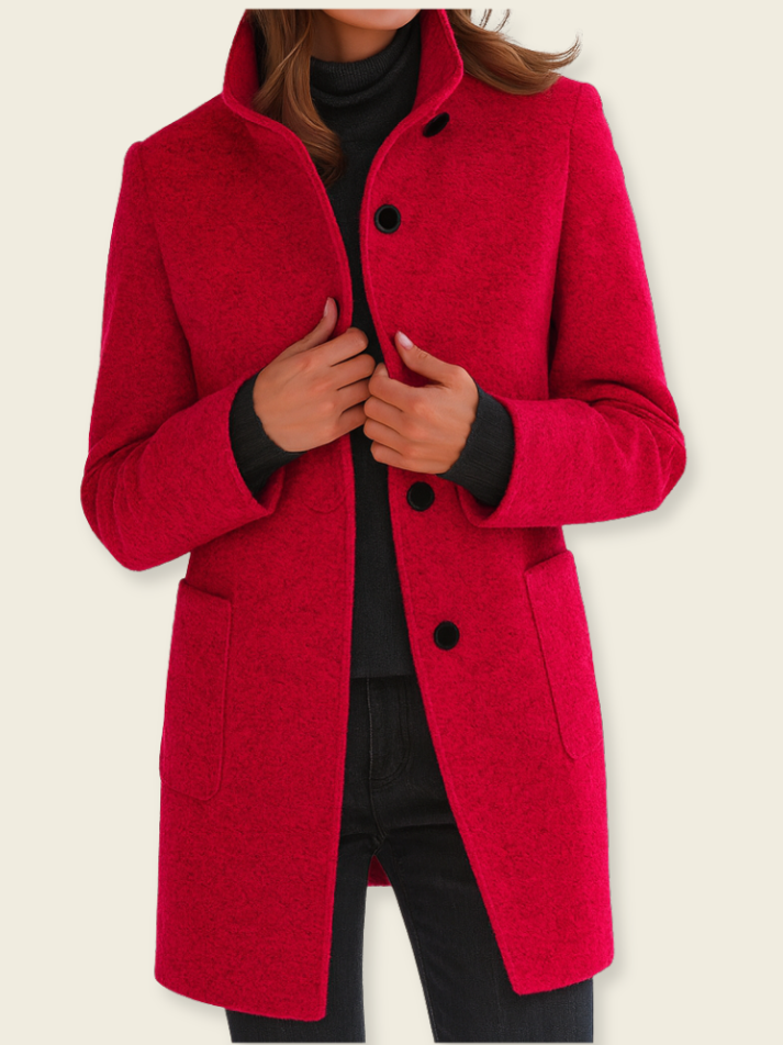 Elena™ | Cappotto di Lana con Collo Alto