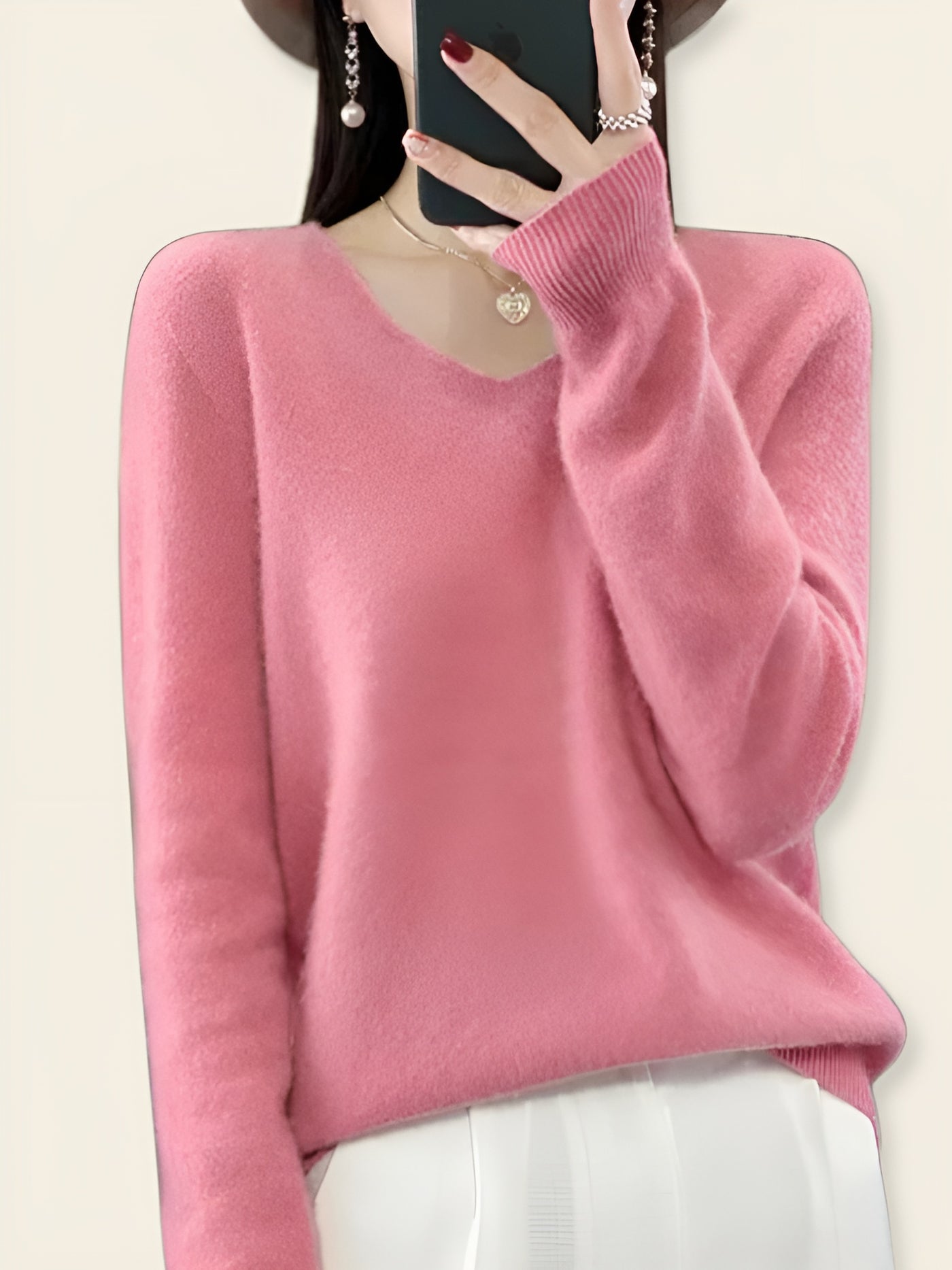 Beatrice™ | Maglione in Lana Merino con Scollo a V