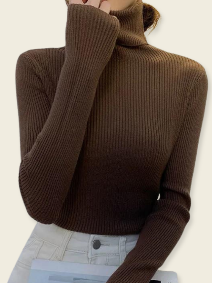 Valentina™ | Maglione a Collo Alto a Coste